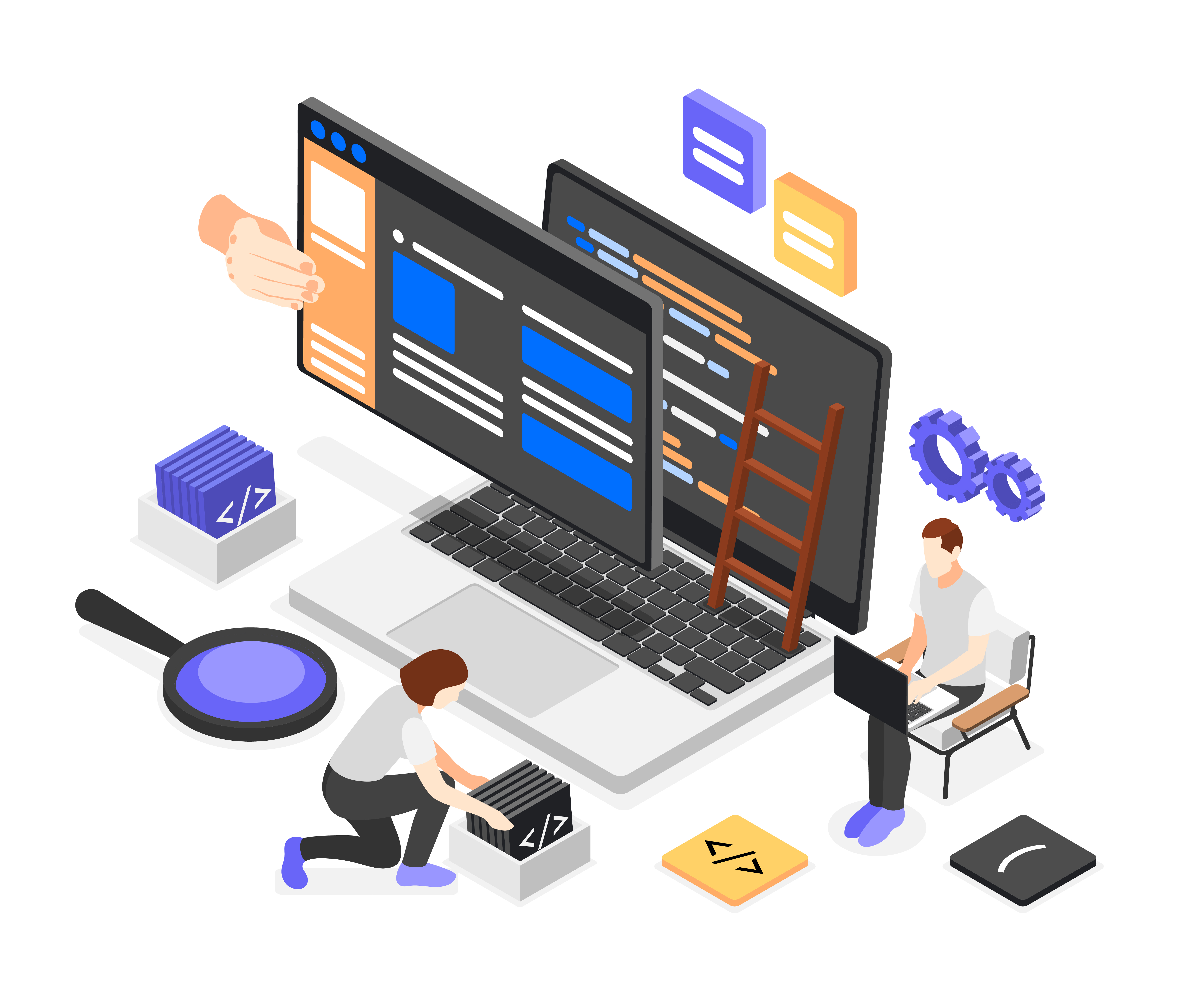 Computer setup for studying and development